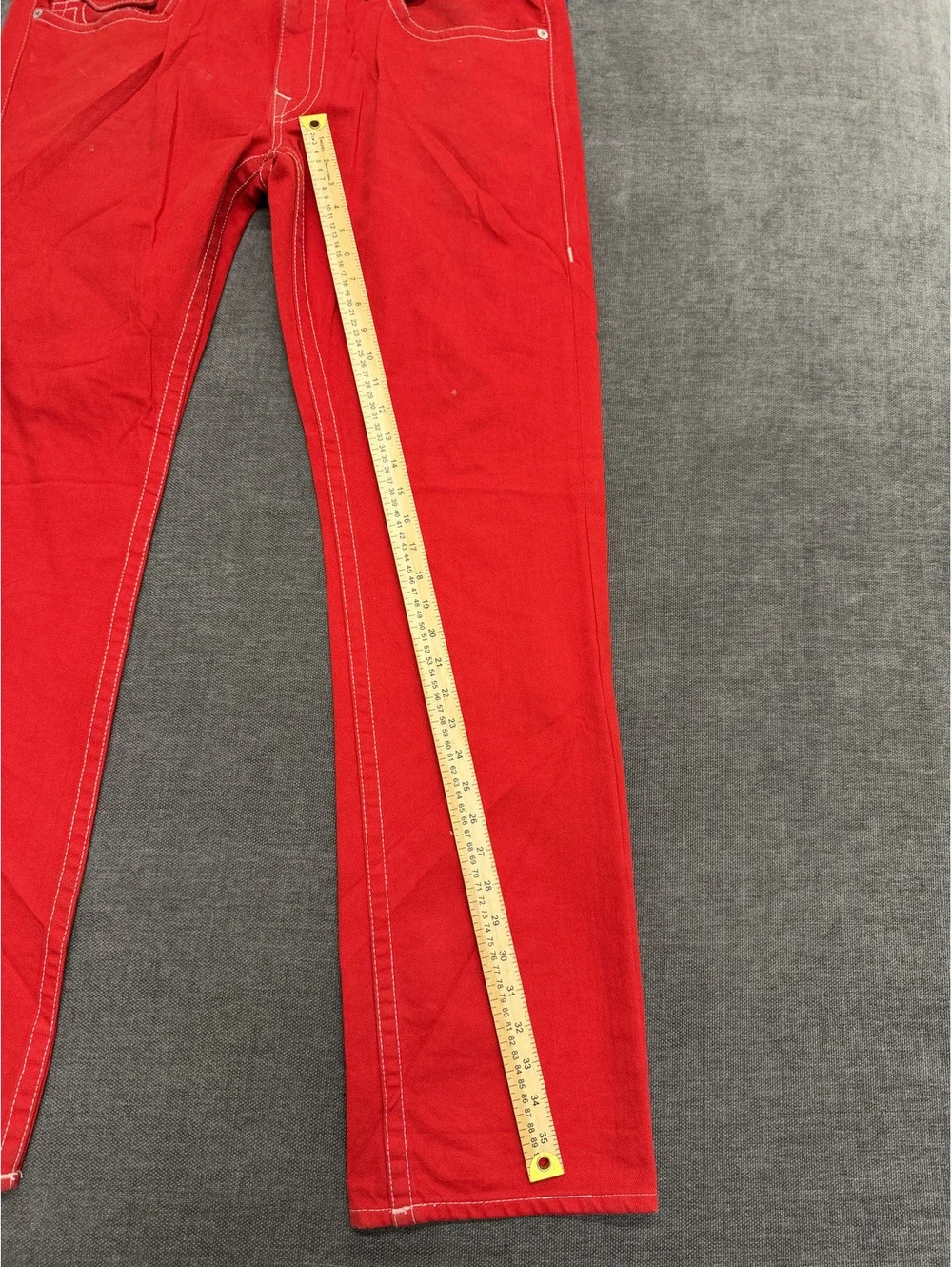 True Religion Red Straight Leg Jeans Size 36
